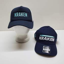 Lot of 2 Seattle Kraken Adjustable Hat