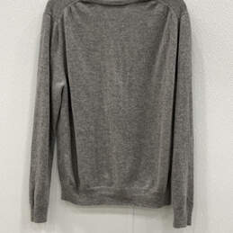Womens Gray Long Sleeve V-Neck Tight Knit Pullover Sweater Size Medium alternative image