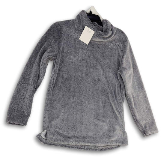 NWT Womens Gray Turtleneck Long Sleeve Fleece Pullover Sweater Size Small image number 1