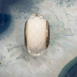 Designer Pandora S925 ALE Sterling Silver White Iridescent Beaded Charm