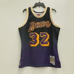 Mitchell & Ness Hardwood Classics Men's L.A. Lakers Magic Johnson 1984-85 Gradient Black/Purple Jersey Sz. L