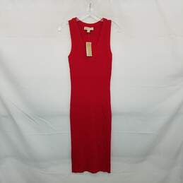 MICHAEL Michael Kors Red Ribbed Knit Sleeveless Dress WM Size M NWT