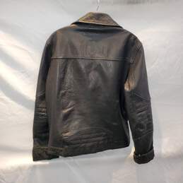 Topman Black Full Zip Leather Jacket Size S alternative image