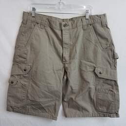Carhartt men's khaki relaxed fit cargo shorts 38