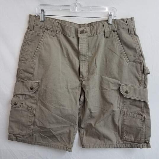 Carhartt men's khaki relaxed fit cargo shorts 38 image number 1