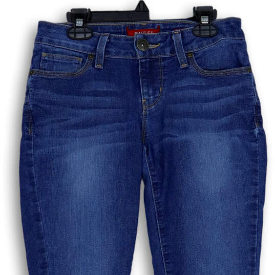 Womens Blue Denim Medium Wash Mid Rise Stretch Skinny Jeans Size 26 image number 3