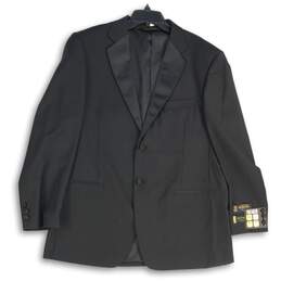 NWT Pronto Moda Mens Black Long Sleeve Notch Lapel Two-Button Blazer Size L 44R