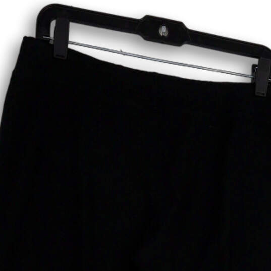 Womens Black Flat Front Elastic Waist Stretch Pull-On Capri Pants Size Large image number 4