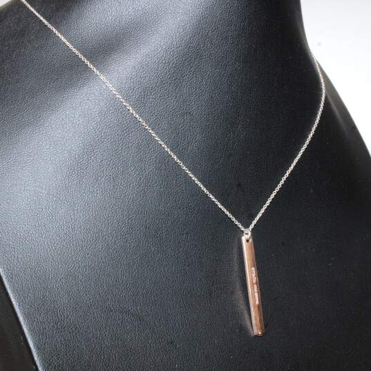 Tiffany & Co. Sterling Silver 1837 Bar Pendant Necklace - 2.55g image number 3
