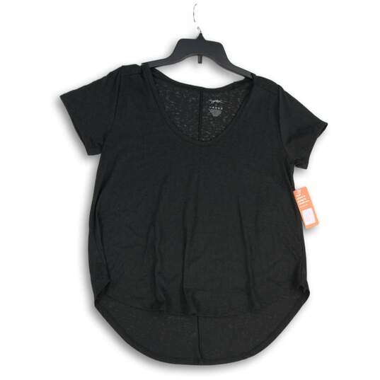 NWT Gottex Studio Womens Black Scoop Neck Short Sleeve Blouse Top Size Small image number 1
