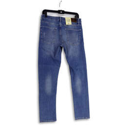 NWT Womens Blue 5-Pocket Design Distressed Straight Leg Jeans Size 32x32 alternative image