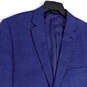 Mens Blue Notch Lapel Pockets Single Breasted Two Button Blazer Size 46L image number 3