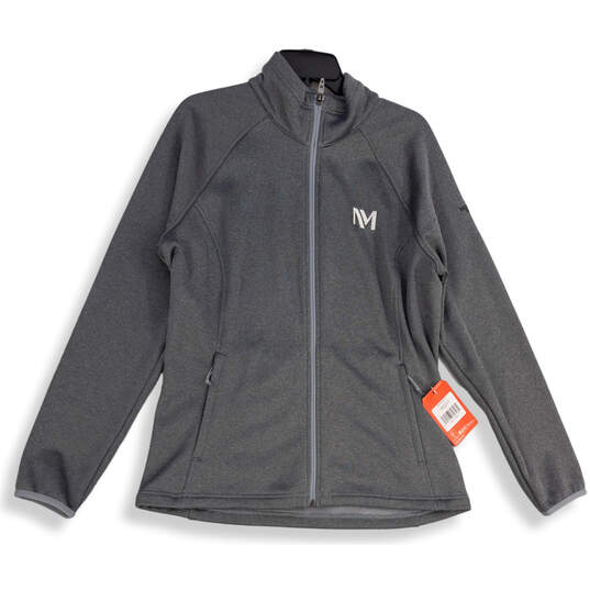 NWT Womens Gray Mock Neck Long Sleeve Activewear Full-Zip Jacket Size XL image number 1