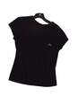 Womens Black Short Sleeve V Neck Casual Blouse Top Size Large image number 1