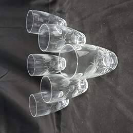 Bundle of 6 Floral Etched 5.5" Crystal Drinking Glasses