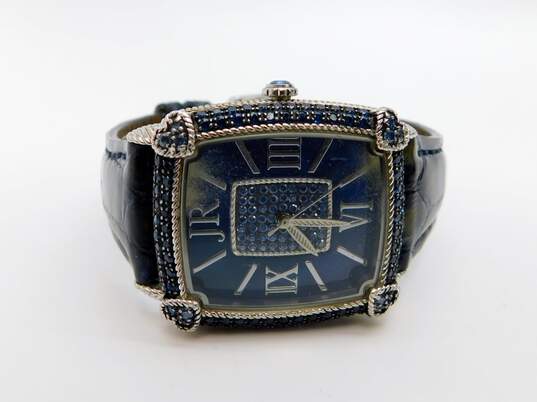 Women's Judith Ripka Swiss Blue CZ Snake Leather Analog Watch image number 2