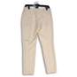 NWT Adrianna Papell Womens Beige White Geometric Print Dress Pants Size 4 image number 2