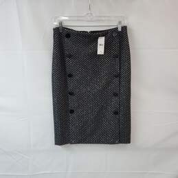 Ann Taylor Black & White Lined Pencil Skirt WM Size 4 NWT