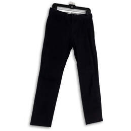 Womens Blue Flat Front Slash Pockets Straight Leg Chino Pants Size 30/32