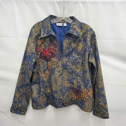 Chinos WM's Embroidered Beaded Sequin Denim Jacket Size 2