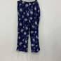 Womens Blue Floral Long Sleeve Button Front Shirt And Pajama Set Size XXL image number 5