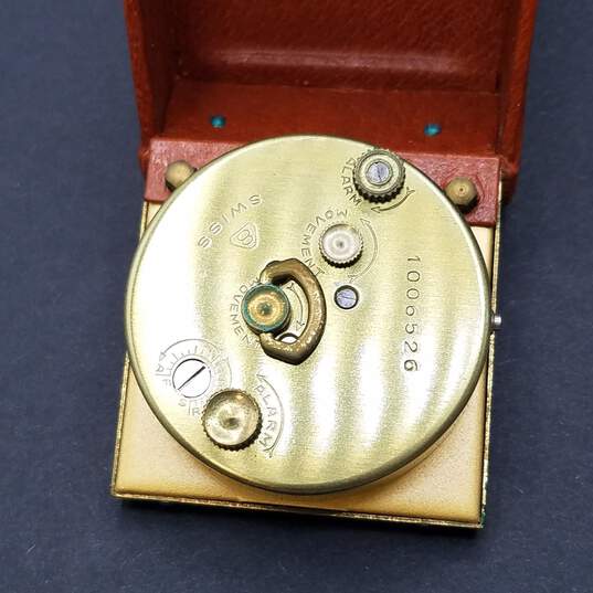 Vintage ImHof Swiss Manual Desk Clock in Pocket Leather Case image number 9