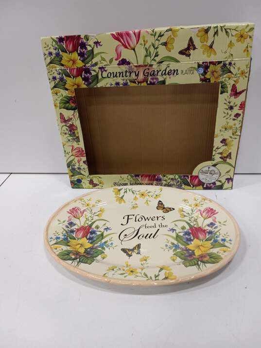 LILY CREEK "Flowers Feed The Soul"  COUNTRY GARDEN PLATTER IOB image number 1