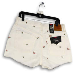 NWT Womens White 501 Floral Pockets High Rise Fitted Cut-Off Shorts Size 32 alternative image