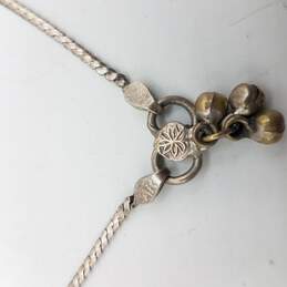 925 Silver Brass Accent Serpentine Chain Anklet 10½in alternative image
