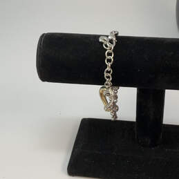 Designer Brighton Two-Tone Adjustable Link Chain Heart Charm Bracelet