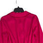 NWT Womens Hot Pink Satin Collared Cuff Detail Long Sleeve Wrap Dress Sz 2 image number 4