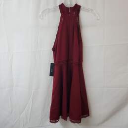 Lulus Halter Lace Lined Red Skater Dress Size S alternative image