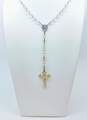 Vintage Aurora Borealis & Silver Tone Rosary Prayer Beads 73.5g image number 2