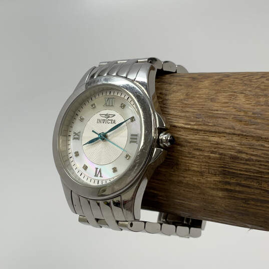Designer Invicta Wildflower Silver-Tone Stainless Steel Analog Wristwatch image number 2