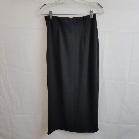 Abercrombie & Fitch black midi pencil skirt with ruching S nwt image number 2