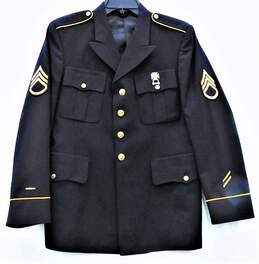 De Rossi and Sons Vintage Blue Military Blazer Jacket Mens SZ 41RA