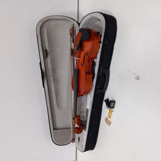 4 String Violin w/Bow and Black Case image number 1