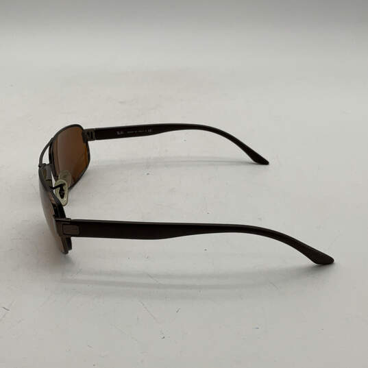 Mens RB 3273 Brown Lens Metal Full Rim Rectangle Prescription Sunglasses image number 6