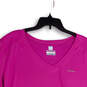 Womens Purple Short Sleeve V-Neck Pullover Activewear T-Shirt Size 3X image number 3