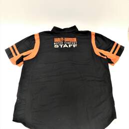 Harley Davidson Staff Orange Black Button Up Shirt  XL alternative image