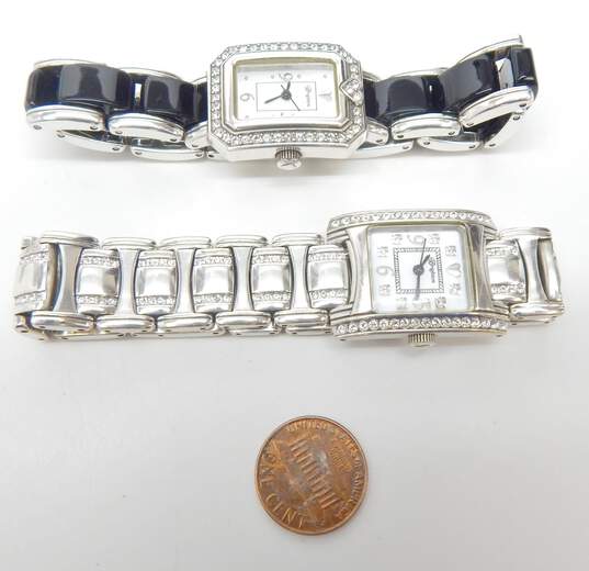 Brighton Silver Tone Icy & Black 'Encino & Turin' Watches 139.4g image number 7