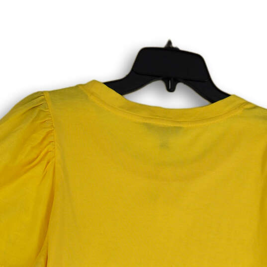 NWT Womens Yellow 3/4 Sleeve Round Neck Pullover Blouse Top Size Medium image number 4
