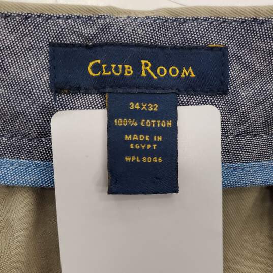 Club Room Men Beige Pants 34 NWT image number 4