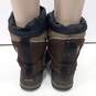 Womens Brown Black Drawstring Round Toe Mid Calf Waterproof Snow Boots Size 6 image number 4