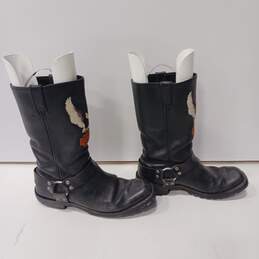 Men's Black leather Harley Davidson Boots Size 8 1/2 alternative image