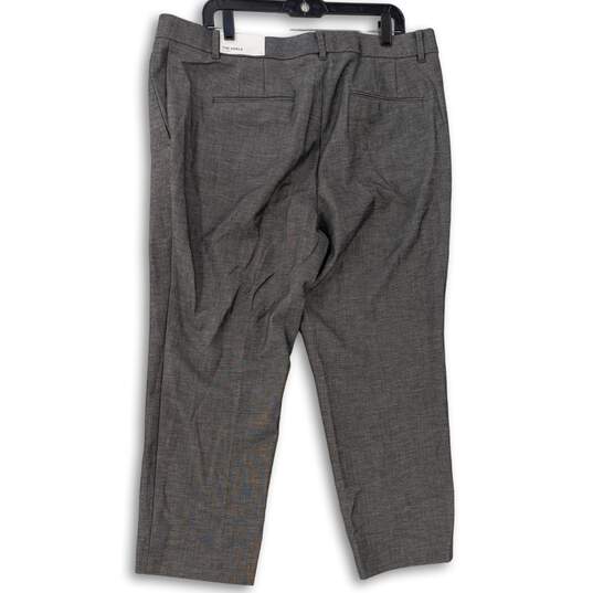 Anne Taylor Women's Gray Flat Front Slash Pockets Curvy Fit Ankle Pants Size Medium image number 2