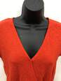Womens Sz S Orange Red Front Knot Top image number 3