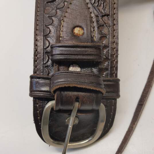 Brown Leather Holster Drop Belt image number 7