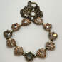 Designer Stella & Dot Gold-Tone Pink Crystal Cut Stone Statement Necklace image number 3