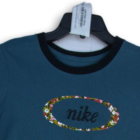 Nike Womens Multicolor Crew Neck Cap Sleeve Pullover T-Shirt Size Large image number 3